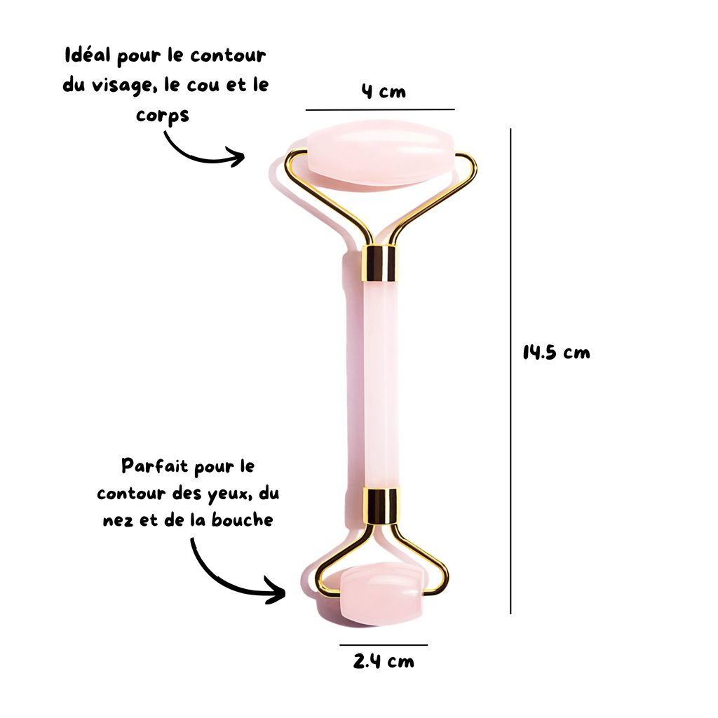 Rouleau massant visage Quartz rose
