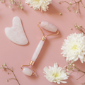 Rouleau massant visage Quartz rose