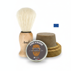 Coffret Rasage : Blaireau, Pain de rasage et Cire à barbe